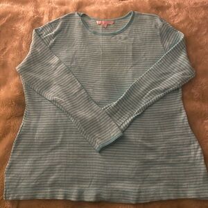 Striped Light Blue Long Sleeve Top